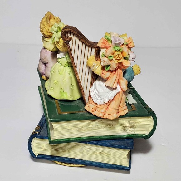 Music Box Cats on Books Harp Flute Violin Kitty - Picture 6 of 9